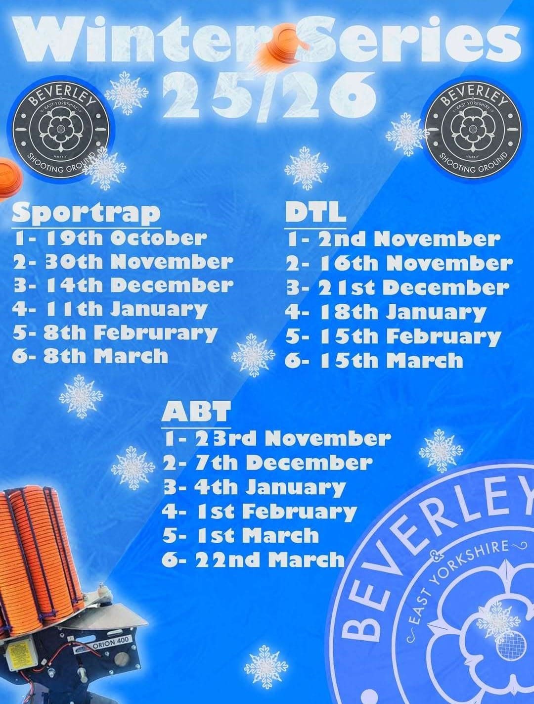 Beverley Winter Series October 2025 – March 2026