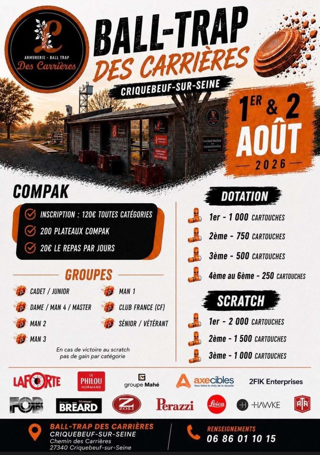 Ball-Trap des Carrières – 1 – 2 Aug 2026